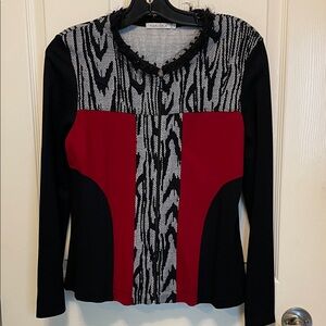 Maloka Elegant Black and Red zipped light stretchy jacket size S